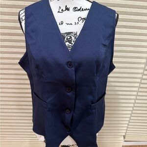 Navy Blue Button-Up Vest